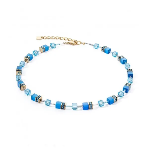 COEUR DE LION GeoCUBE® Κολιέ Iconic Mono Gold από τιρκουάζ 4020100600