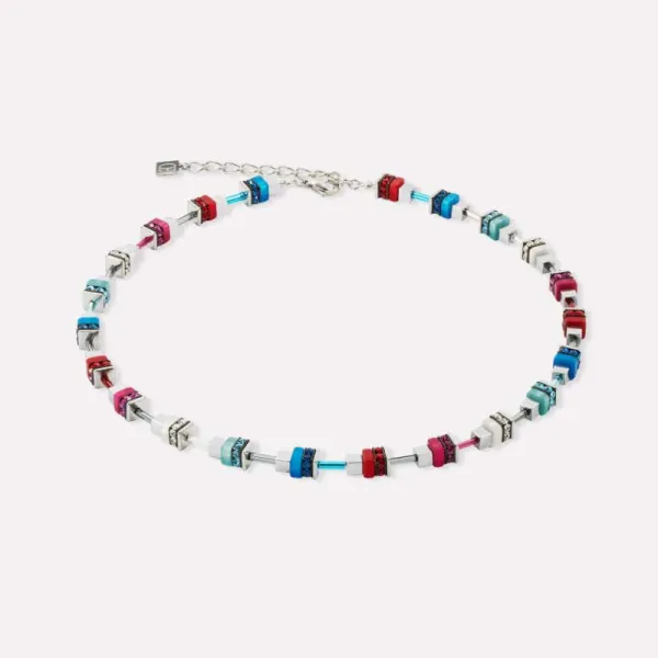 Coeur De Lion Κολιέ Modern Future Cube μπλε-κόκκινο 4413100703