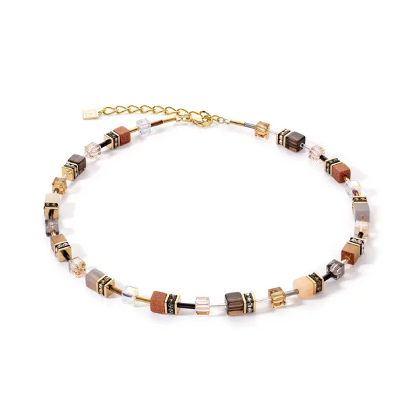 COEUR DE LION Κολιέ χρυσό-καφέ 4524101116