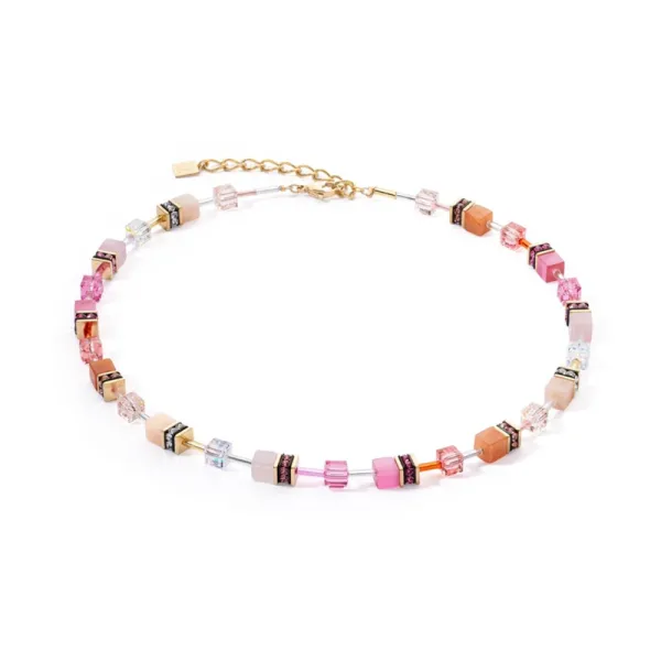 COEUR DE LION GeoCUBE® Κολιέ Iconic Precious ροζ-πορτοκαλί 4905101902