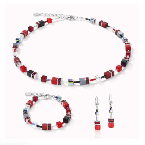 Coeur De Lion Σκουλαρίκια GeoCUBE κόκκινο 4014200312