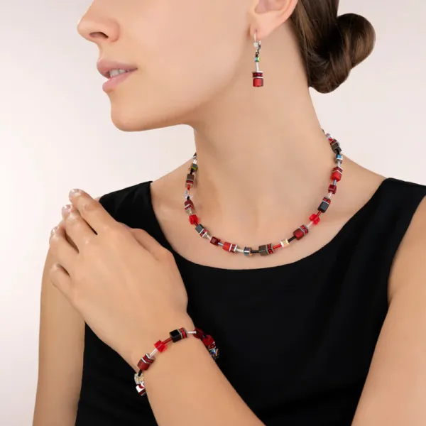 Coeur De Lion Σκουλαρίκια GeoCUBE κόκκινο 4014200312