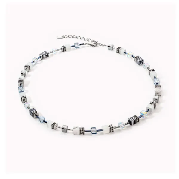 Coeur De Lion Κολιέ μαύρο-άσπρο GeoCUBE® Iconic 50 cm 5011101314