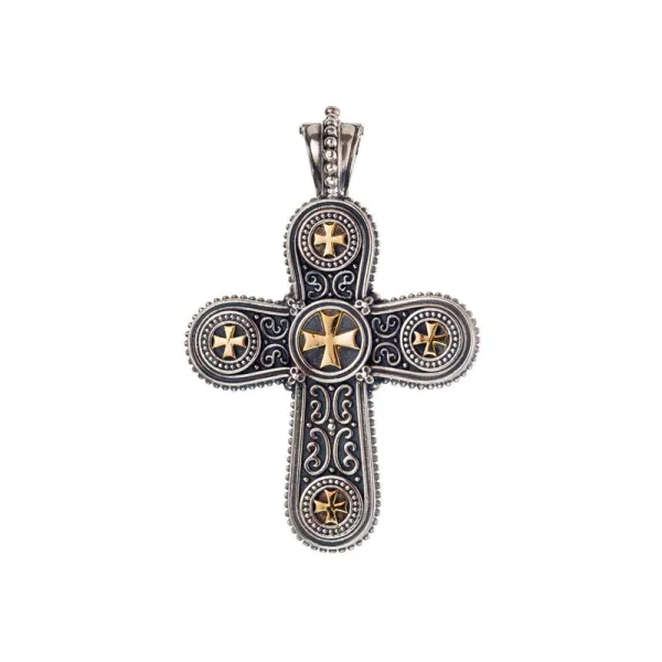 Gerochristo Σταυρός Πάτμου σε ασήμι 92 με χρυσό 18 καρατίων 5426