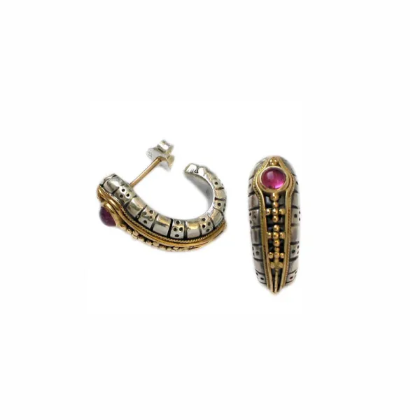 Gerochristo Santorini hoop earrings in 18K Gold and Sterling Silver 1047