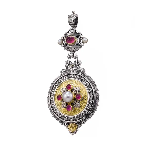 Gerochristo Μενταγιόν Αφροδίτη από χρυσό 18 καρατίων και ασήμι 925 με πολύτιμους λίθους 3000