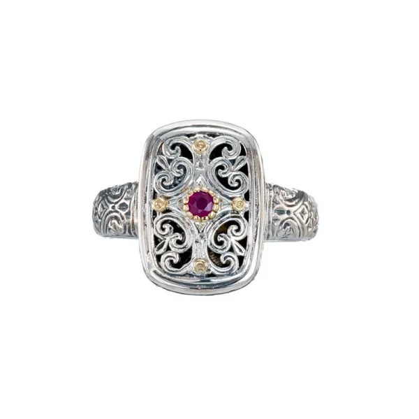 Gerochristo Mediterranean Ring in Sterling Silver with 18K Gold details 20273