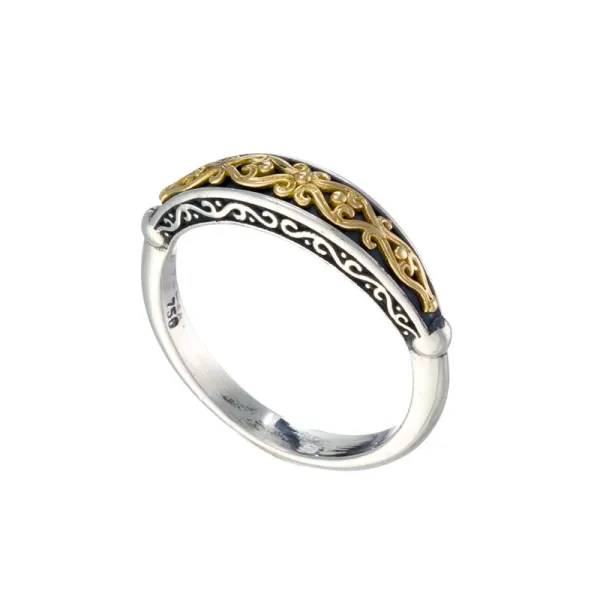 Gerochristo Δαχτυλίδι από χρυσό 18 καρατίων και ασήμι 20294