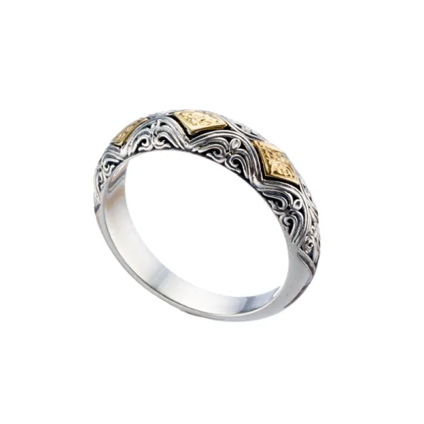 Gerochristo Δαχτυλίδι από χρυσό 18 καρατίων & ασήμι 20394