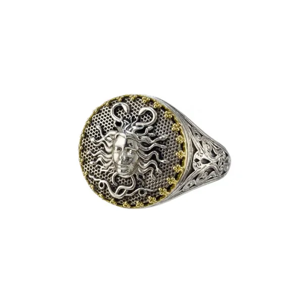 Gerochristo Medusa ring in 18K Gold and sterling silver 2206