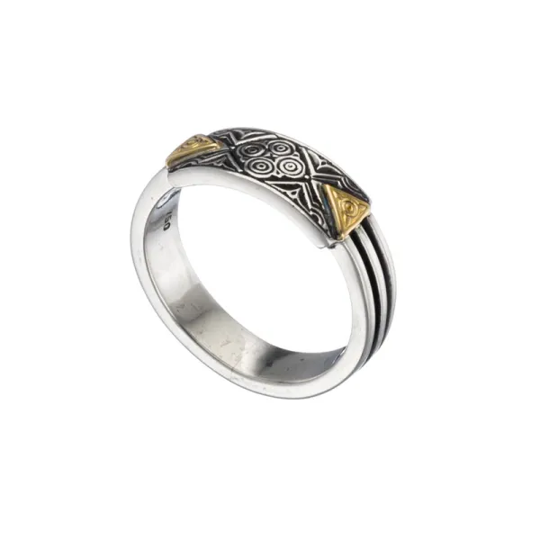 Gerochristo Δαχτυλίδι σε λεπτομέρειες από χρυσό 18 καρατίων και ασήμι 2280