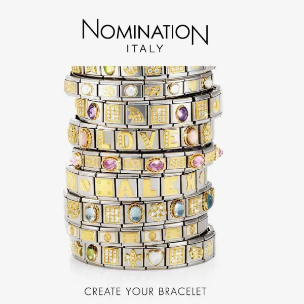  NOMINATION Συνθέσιμος Σύνδεσμος ατσάλι Χρυσός 18Κ Χιονονιφάδα 030109/14