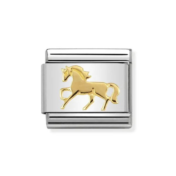 Nomination Συνθέσιμο Κλασικό χρυσό γούρι Άλογο 030149/26