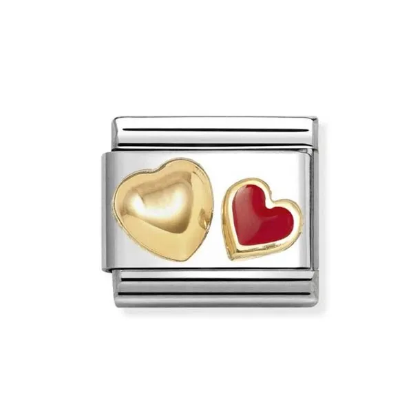 Nomination Συνθετικό Κλασικός Σύνδεσμος με Υπερυψωμένη Καρδιά και Κόκκινη Καρδιά 030283/32