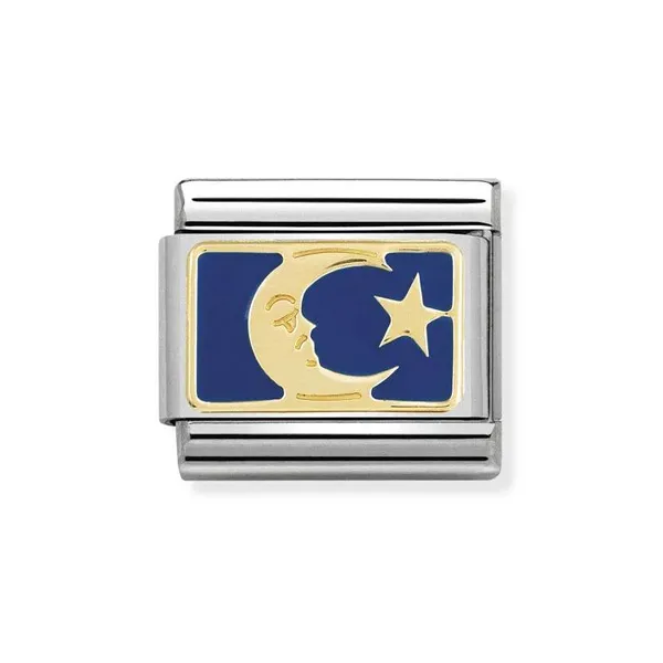 Nomination Κλασικό Unisex Σύνθετος Σύνδεσμος με Φεγγάρι & Αστέρι με 030284/45