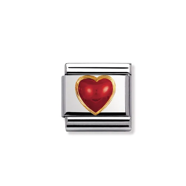 Nomination Σύνθετος σύνδεσμος με καρδιά από κόκκινο 030501/11