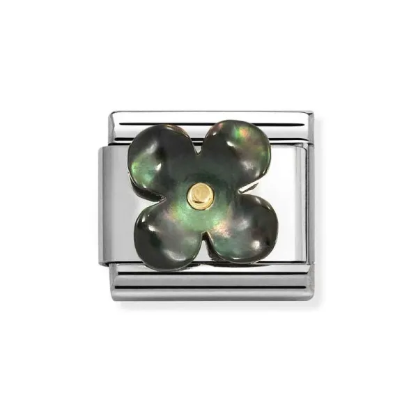 Nomination Κλασικό Unisex Σύνδεσμος Λουλούδι Μαύρο Mother of Pearl 030521/22