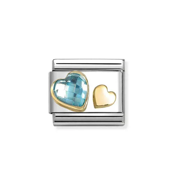 Nomination Συνθετικές Κλασικές Unisex Καρδιές με Γαλάζιο Ζιργκόν 030613/07