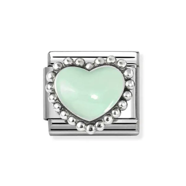 Nomination Σύνδεσμος Unisex σε Παστέλ Πράσινη Καρδιά 330204/35