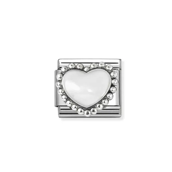 Nomination Σύνδεσμος Unisex σε Παστέλ Λευκή Καρδιά 330204/36