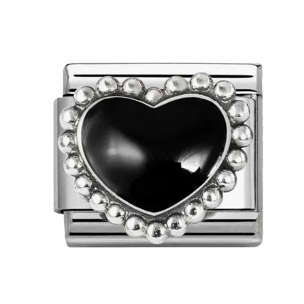 Nomination Σύνδεσμος Κλασικός Σχήμα Καρδιά Μαύρη 330204/38