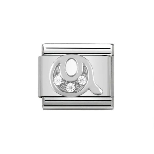 Nomination Γούρι ασημί Αρχικό Q Κυβικά ζιρκόνια 330301/17
