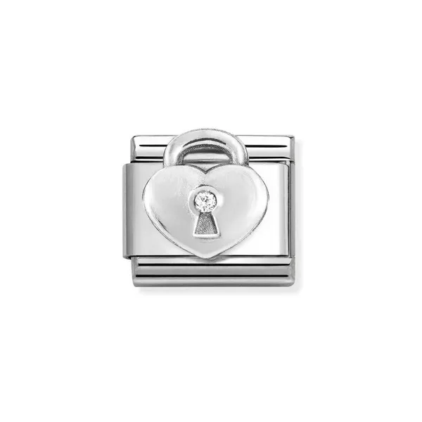 Nomination Κλασικό λουκέτο Unisex με κρίκο σε σχήμα καρδιάς και ζιργκόν 330311/19