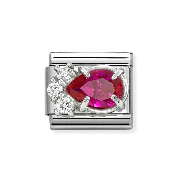 Nomination Σύνδεσμος Κλασικός Unisex Σύνθετος Σταγόνα με Κόκκινο 330329/02