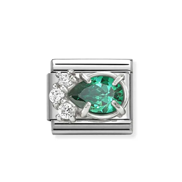 Nomination Σύνδεσμος Κλασικός Unisex Σύνθετος Σταγόνα με Πράσινο 330329/03