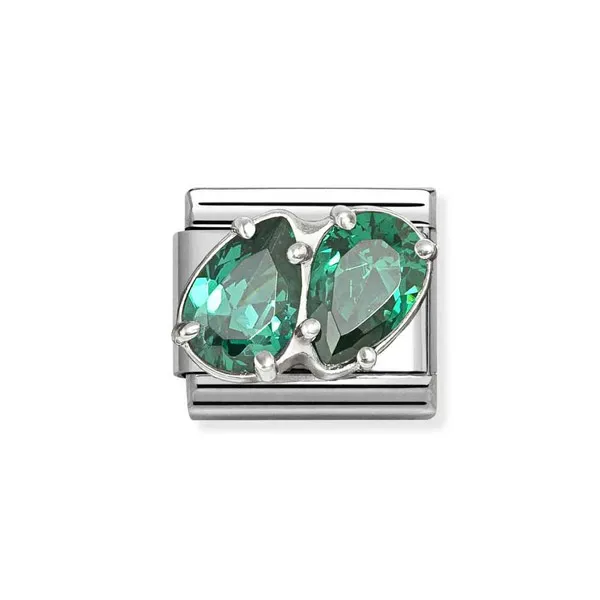 Nomination Σύνδεσμος Κλασικός Unisex Σύνθετος Σταγόνες Πράσινες 330329/12