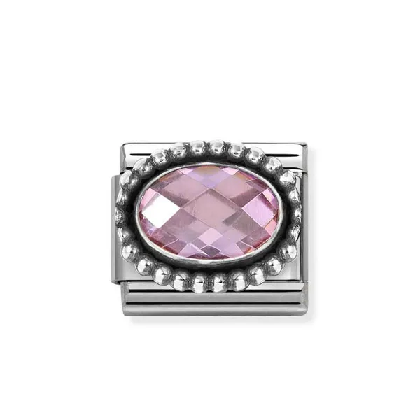 Nomination Composable Κλασικός Σύνδεσμος Ροζ CZ Βίντατζ Σχέδιο Οβάλ 330607/003