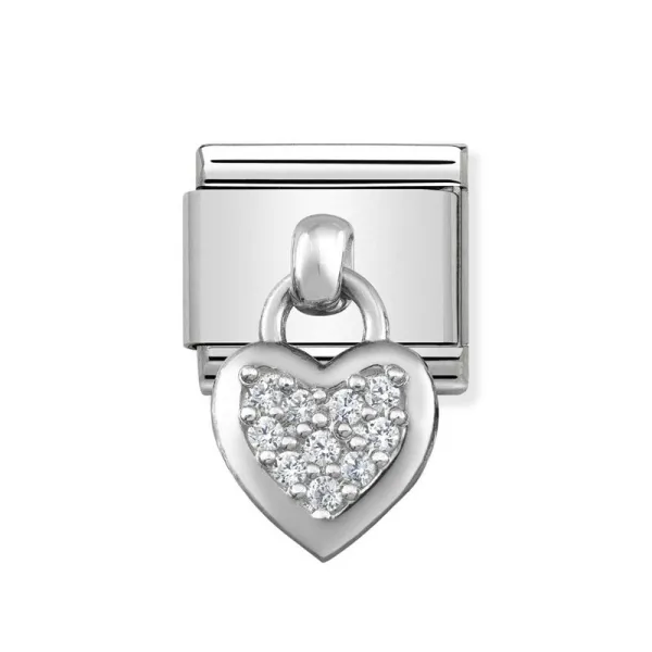 Nomination Ασημένιος Σύνδεσμος με κρεμαστή καρδιά 331800/01