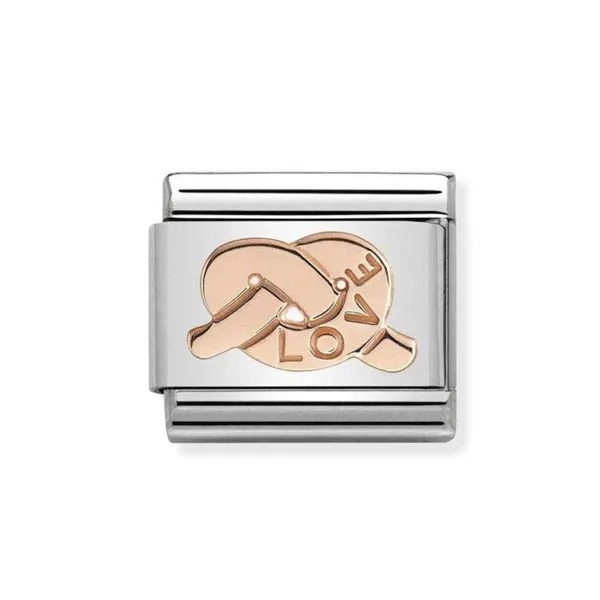 NOMINATION ITALY Classic Link κόμπος love ροζ χρυσό 9Κ