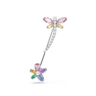 Swarovski Καρφίτσα Μείξη κοπών, Λιβελούλα, Πολύχρωμη, Επιμετάλλωση ροδίου 5737428
