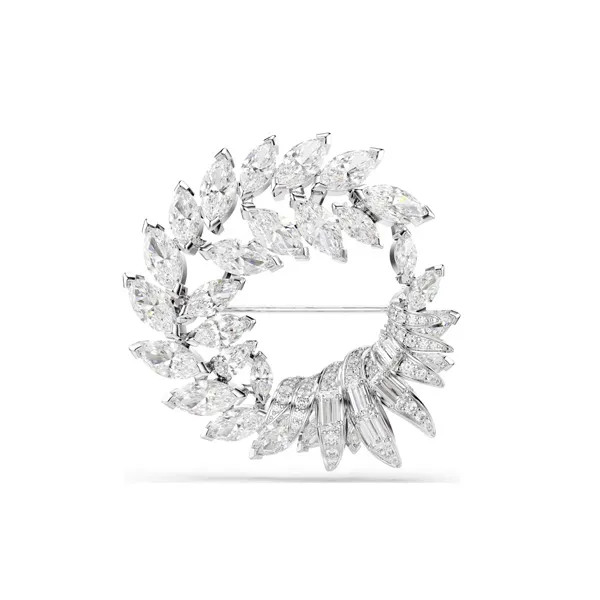 Swarovski Καρφίτσα Mesmera Κοπή Marquise, Λευκή, Επιμετάλλωση ροδίου 5754566