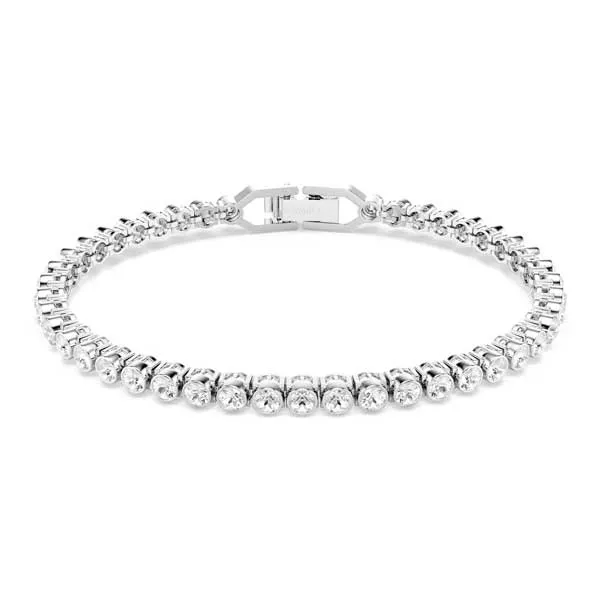 Swarovski Βραχιόλι Tennis Imber Emily Στρογγυλή κοπή, Λευκό, Επιμετάλλωση ροδίου 1808960