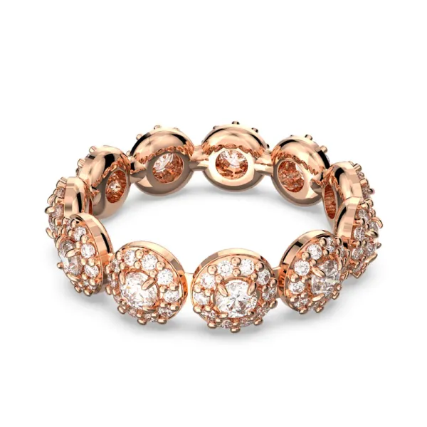 Swarovski Δαχτυλίδι Κονστέλα Στρογγυλό κόψιμο, Λιθόστρωτο, Λευκό, Ροζ επιχρυσωμένο 