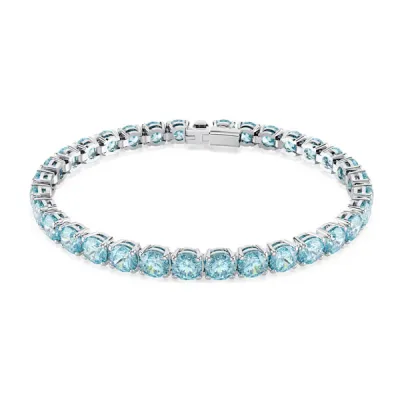 SWAROVSKI Βραχιόλι τένις Matrix Στρογγυλή κοπή, μπλε, επιροδιωμένο 5648928
