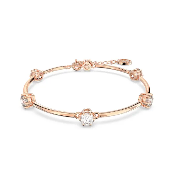 Swarovski Βραχιόλι Constella Στρογγυλό κόψιμο, Λευκό, ροζ επιχρυσωμένο 5654495