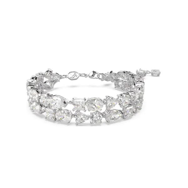 Βραχιόλι Swarovski Mesmera Μικτά κοψίματα, Λευκό, Ρόδιο 5669927
