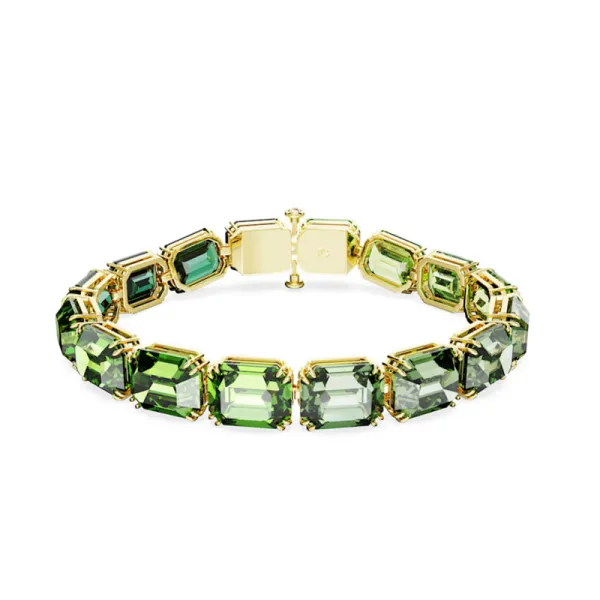 SWAROVSKI Βραχιόλι Millenia Κοταγωνική κοπή, Διαβάθμιση χρώματος, Πράσινο, Επιμετάλλωση σε χρυσαφί τόνο 5671258
