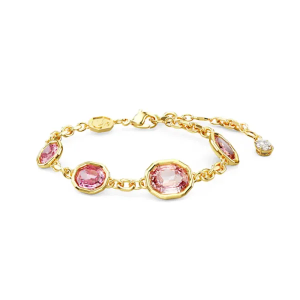 Swarovski Βραχιόλι Imber κομμένο οκτάγωνο, ροζ, επίχρυσο 5684537