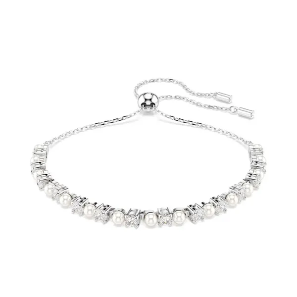 Swarovski Βραχιόλι Matrix με πέρλες και κρύσταλλο Στρογγυλό Λευκό 5689633