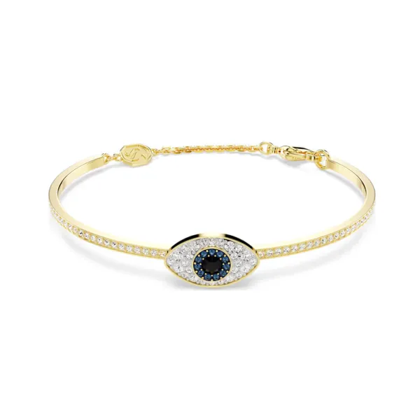 Swarovski Άκαμπτο βραχιόλι Symbolica Μάτι, Μπλε, Επιμετάλλωση σε χρυσαφί τόνο 5700879