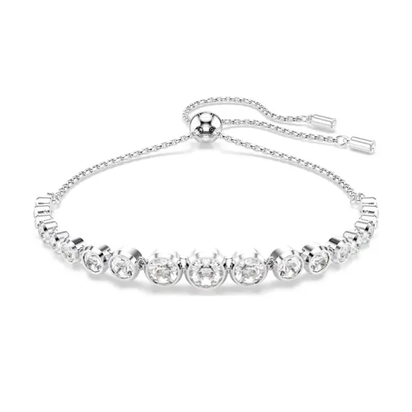 Swarovski Βραχιόλι Tennis Imber Μικτές στρογγυλές κοπές, Λευκό, Επιμετάλλωση ροδίου 5705451