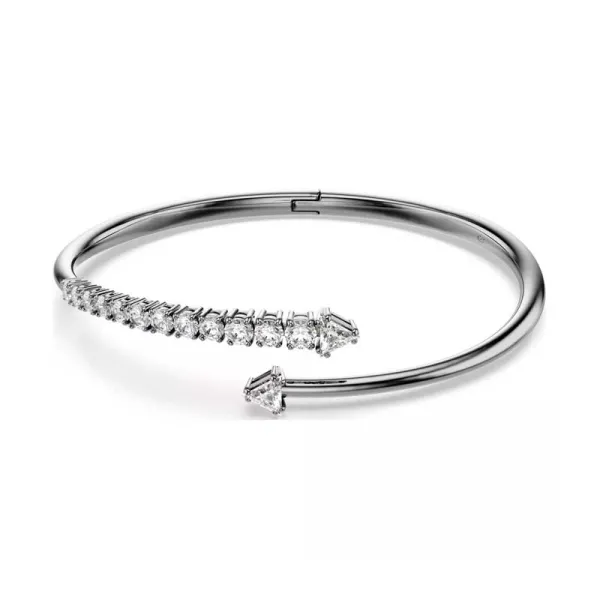 Swarovski Άκαμπτο βραχιόλι Sublima Λευκό, Επιμετάλλωση ρουθηνίου 5723171