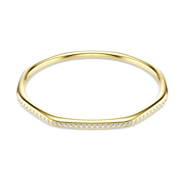 Swarovski Άκαμπτο βραχιόλι Dextera Οκταγωνικό σχήμα, Στρογγυλή κοπή, Λευκό, Επιμετάλλωση σε χρυσαφί τόνο 5724580