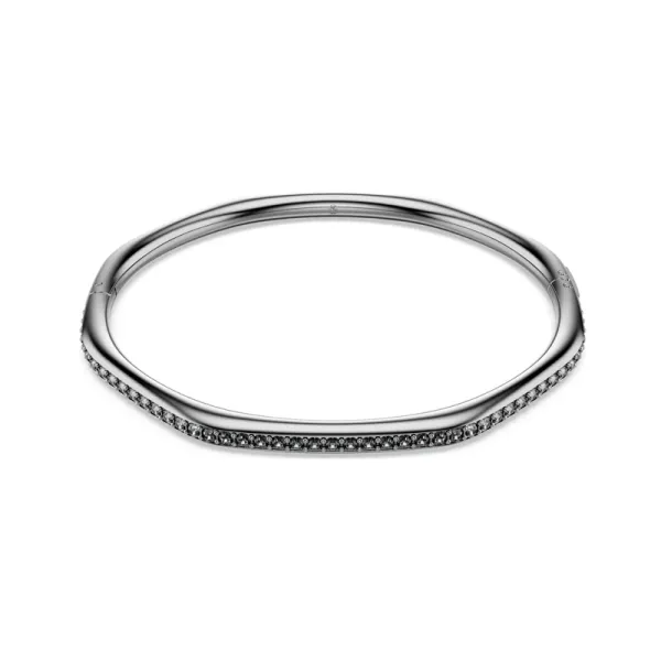 Swarovski Άκαμπτο βραχιόλι Dextera Οκταγωνικό σχήμα, Στρογγυλή κοπή, Λευκό, Επιμετάλλωση ρουθηνίου 5724606