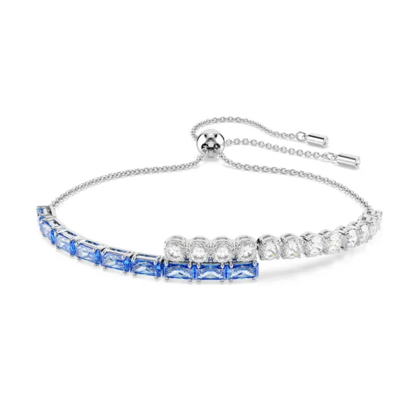 Swarovski Βραχιόλι Matrix Μείξη κοπών, Μπλε, Επιμετάλλωση ροδίου 5732266