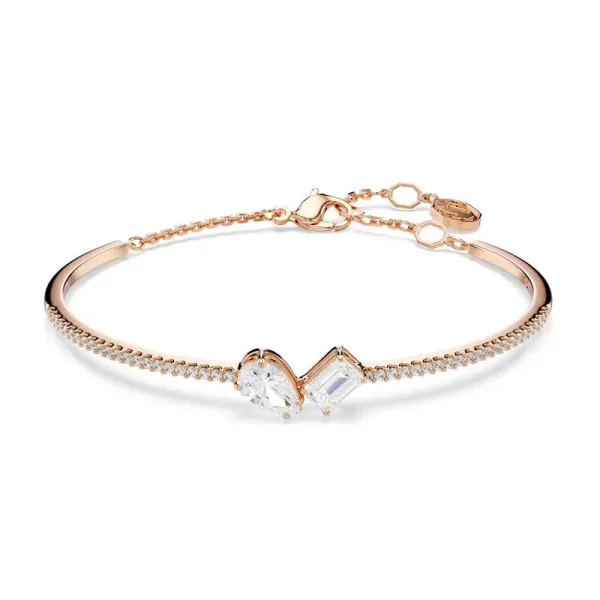 Swarovski Άκαμπτο βραχιόλι Mesmera Μείξη κοπών, Λευκό, Επιμετάλλωση σε ροζ χρυσαφί τόνο 5734247